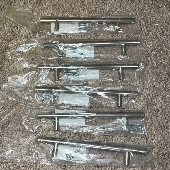 NWT 6 Pack 8" Stainless Steel Cabinet Handles - Picture 2 of 6